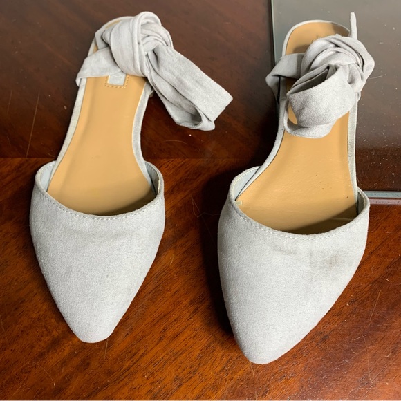 Forever 21 Faux Suede Pointy Ankle Wrap Flats - Picture 2 of 9